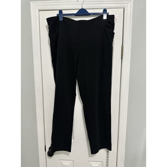 Chicos Weekend 3 Black Slinky Stretch Wide Leg Pull On Pants Women's XL - Picture 1 of 8